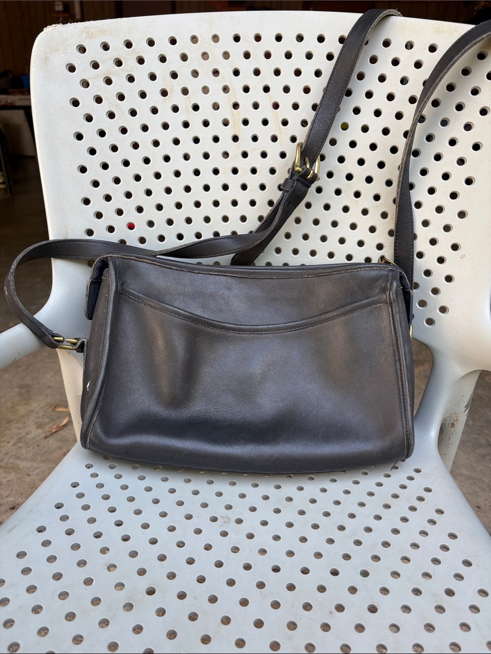 Vintage Leather Coach Crossbody Bag